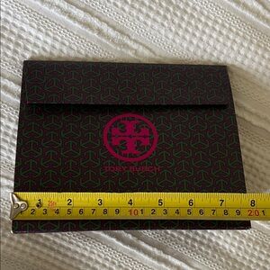 Tory Burch Geometric Paper Envelope in Green and Purple